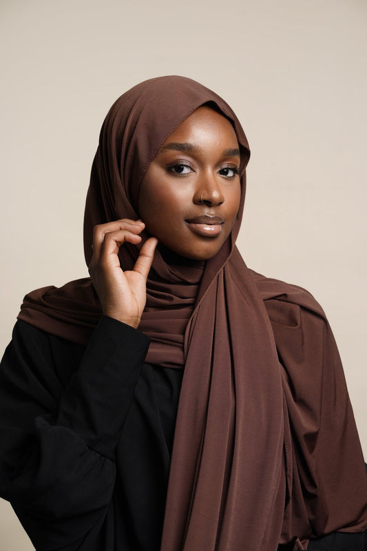 Marron  chocolat clair  - Jersey Premium