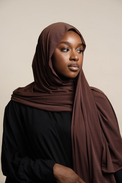 Marron  chocolat clair  - Jersey Premium